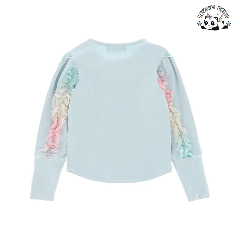 LEZONKIDS - Color Size Customization Light Blue Weeding Party Kids Set  2024 Girl Clothing Spring Set